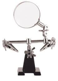 Держатель «Третья рука» REXANT, 2 зажима, чугун, лупа (3х) 60 мм 12-0251