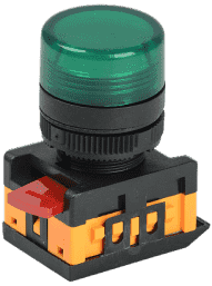 Лампа AL-22TE сигнальная d=22мм зеленый неон/240В цилиндр IEK