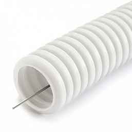 Труба гофрированная ПЛЛ легкая безгалогенная (HF) негорючая (НГ) белая с/з d20 ммPR02.0215
