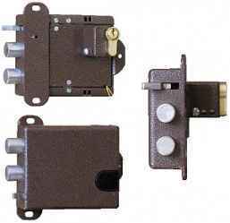 Полис-11-01 Замок электромеханический накладной, изнутри ручка, снаружи ключ