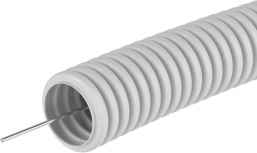 Труба ПВХ гибкая гофр. д.32мм, лёгкая с протяжкой, 25м, цвет серый 91932 